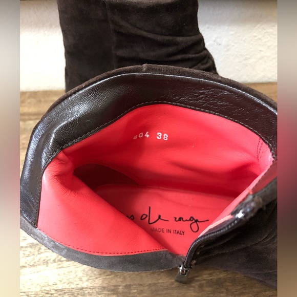 Pos Ole Rouge Italian Womens Ankle Booties Zip Up Brown Suede EU Sz 38 / US Sz 8 - Picture 8 of 8